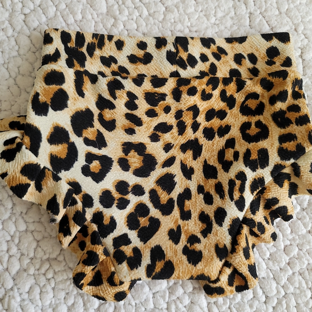 6-12 Ruffled Bummies Leopard Print - Picture 2 of 2